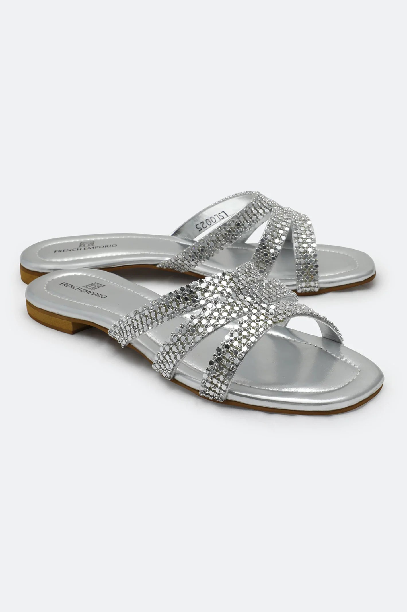 Silver Ladies Formal Slippers