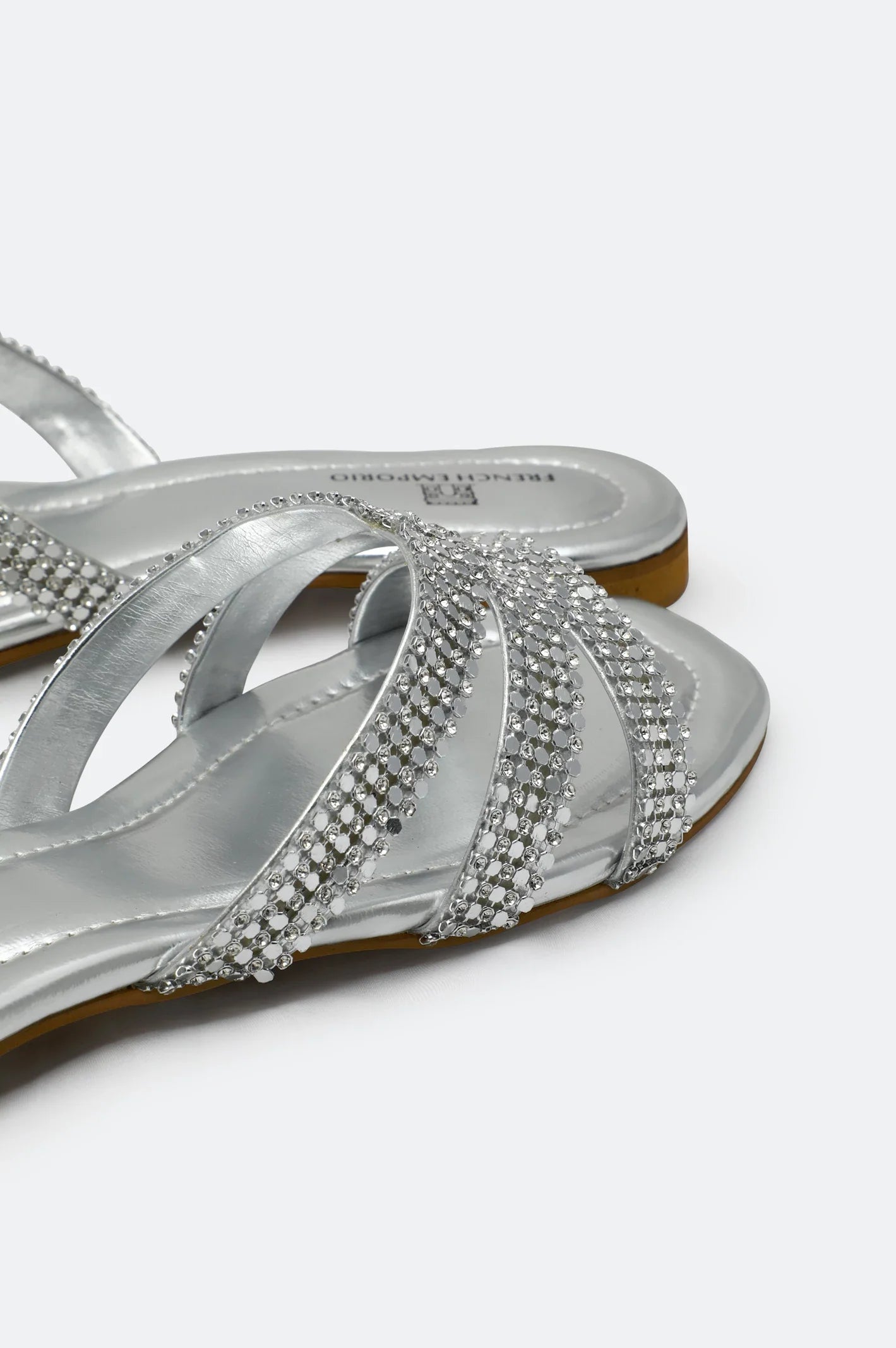 Silver Ladies Formal Slippers