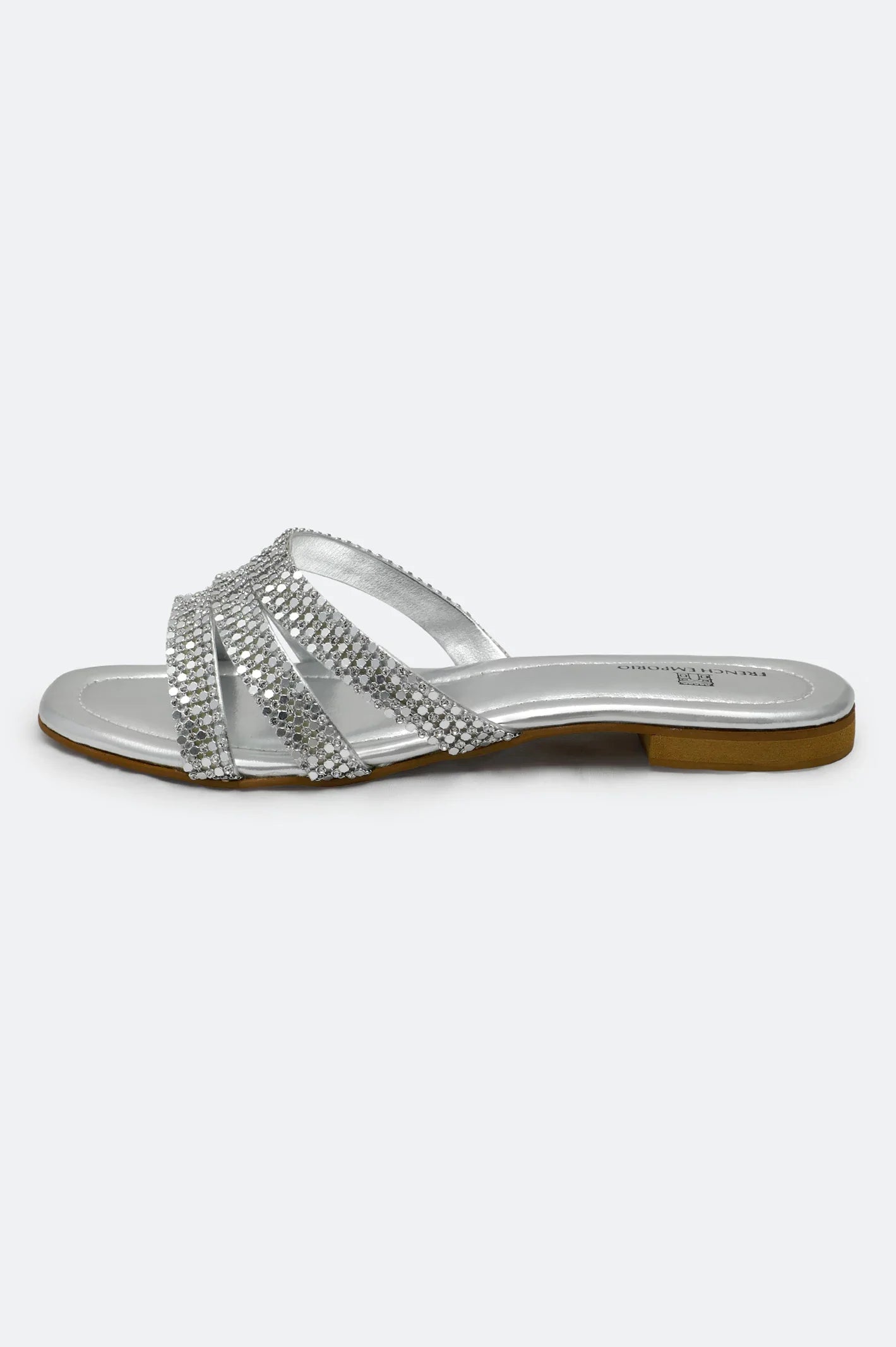 Silver Ladies Formal Slippers