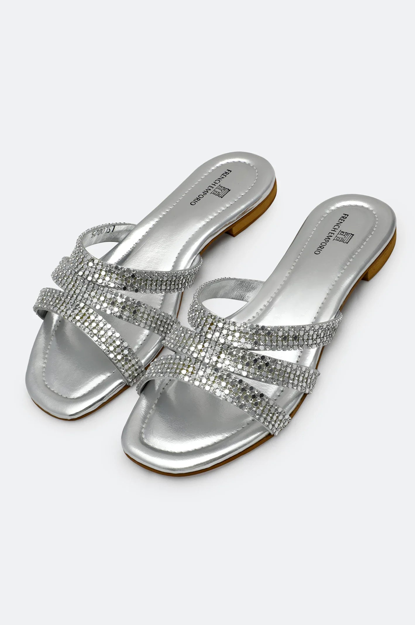 Silver Ladies Formal Slippers