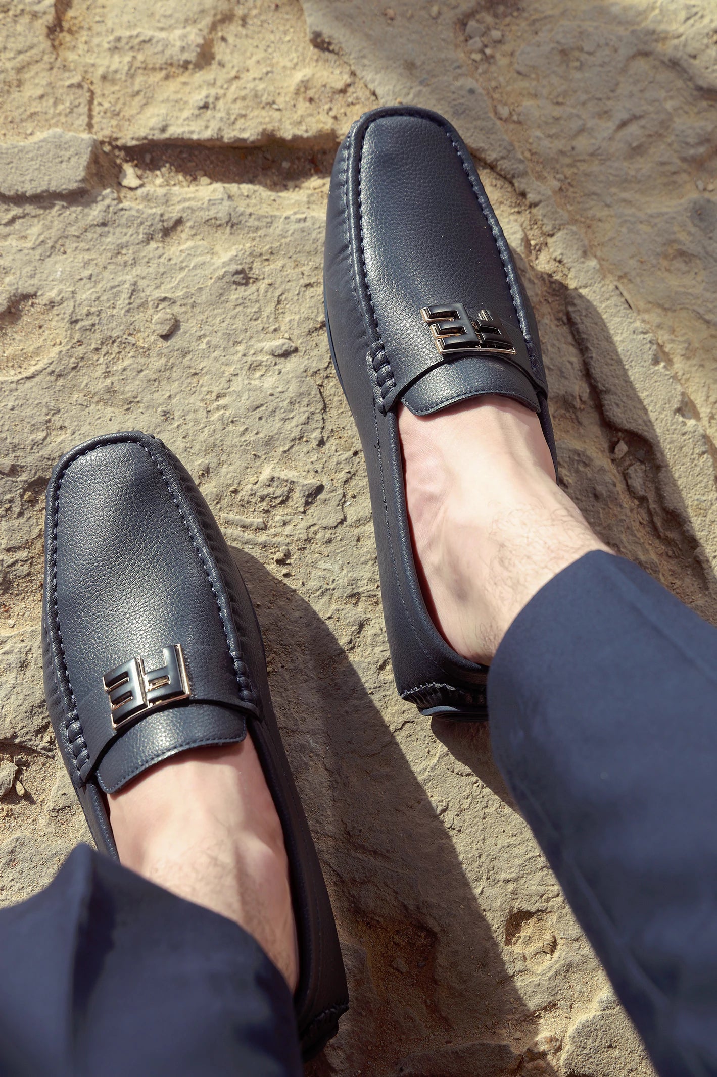 Navy Casual Moccassins Shoes