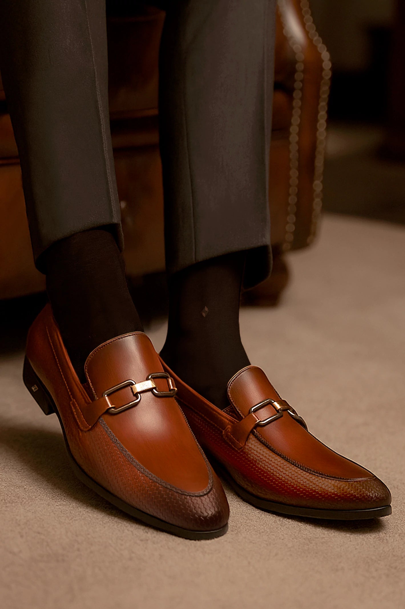 Coffee Men Formal Moccasins