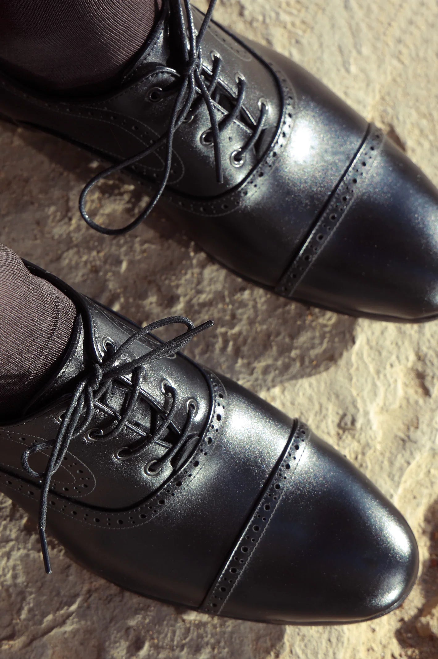 Black Men Formal Derby Lace Shoes