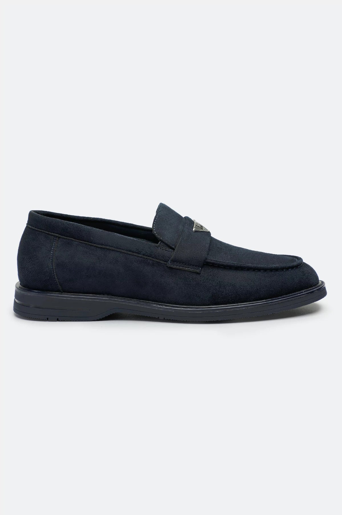 Navy Blue Suede Formal Moccasins