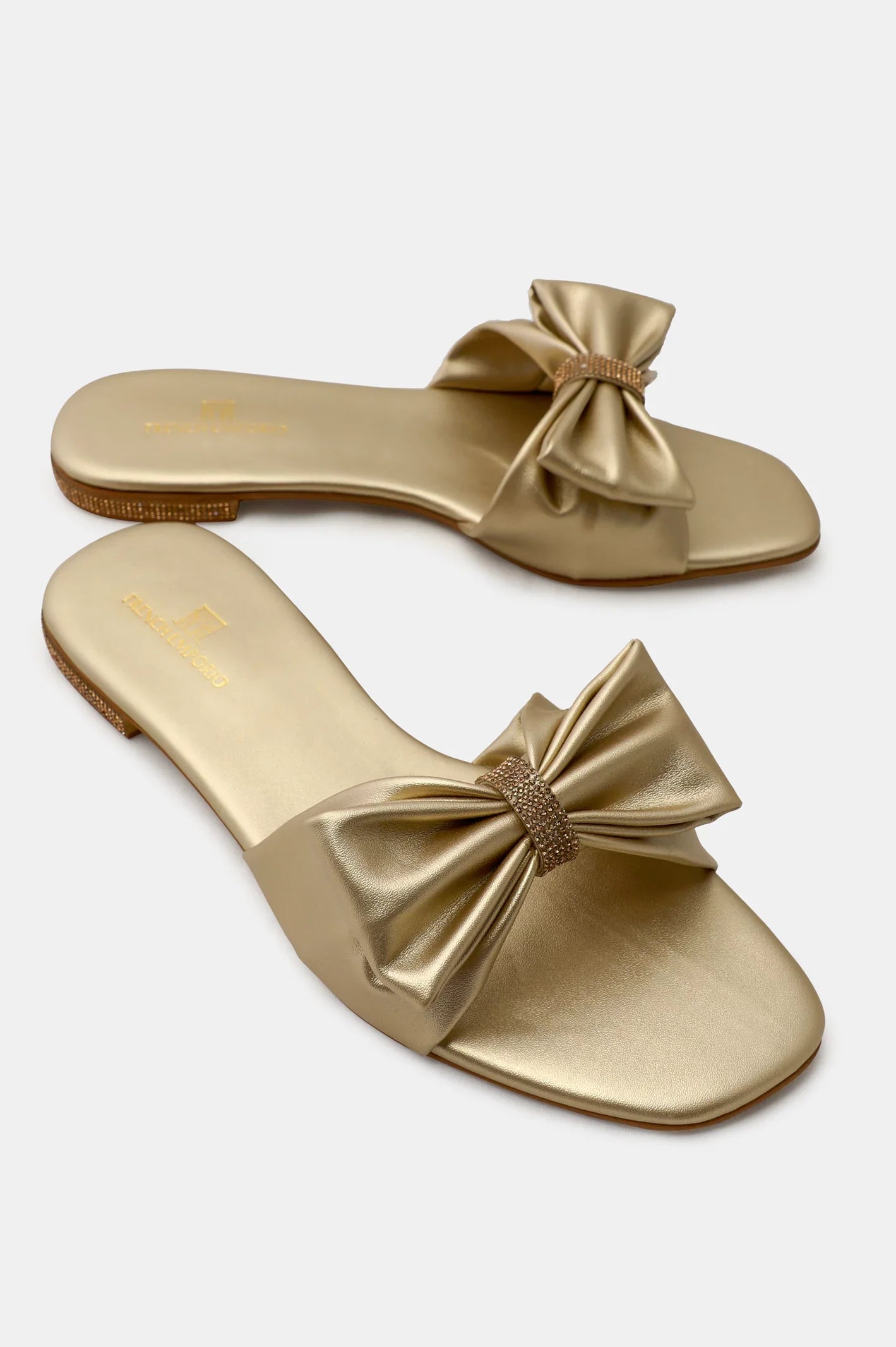 Golden Ladies Casual Slippers From French Emporio By Diners