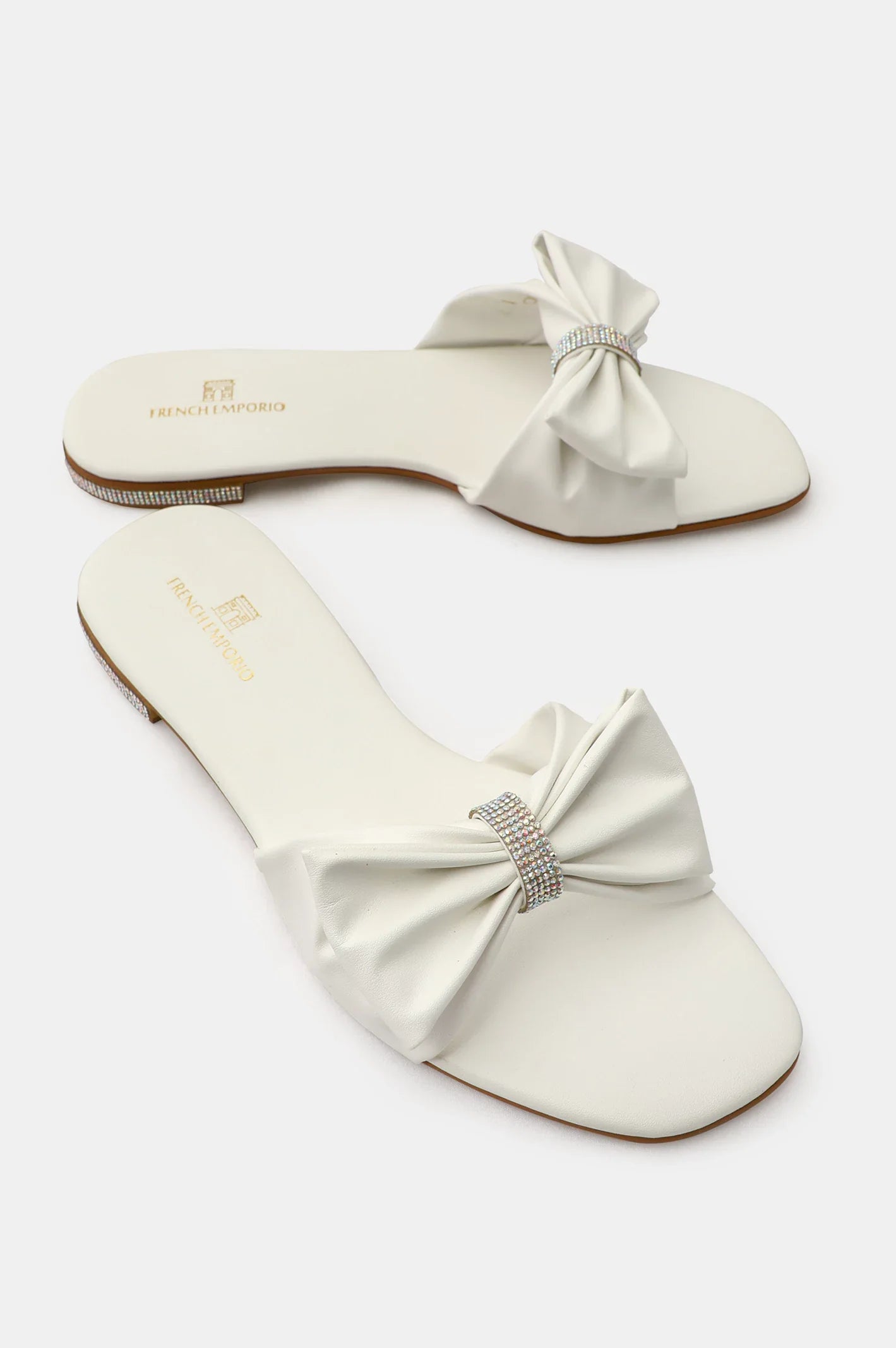 White Ladies Casual Slippers From French Emporio By Diners