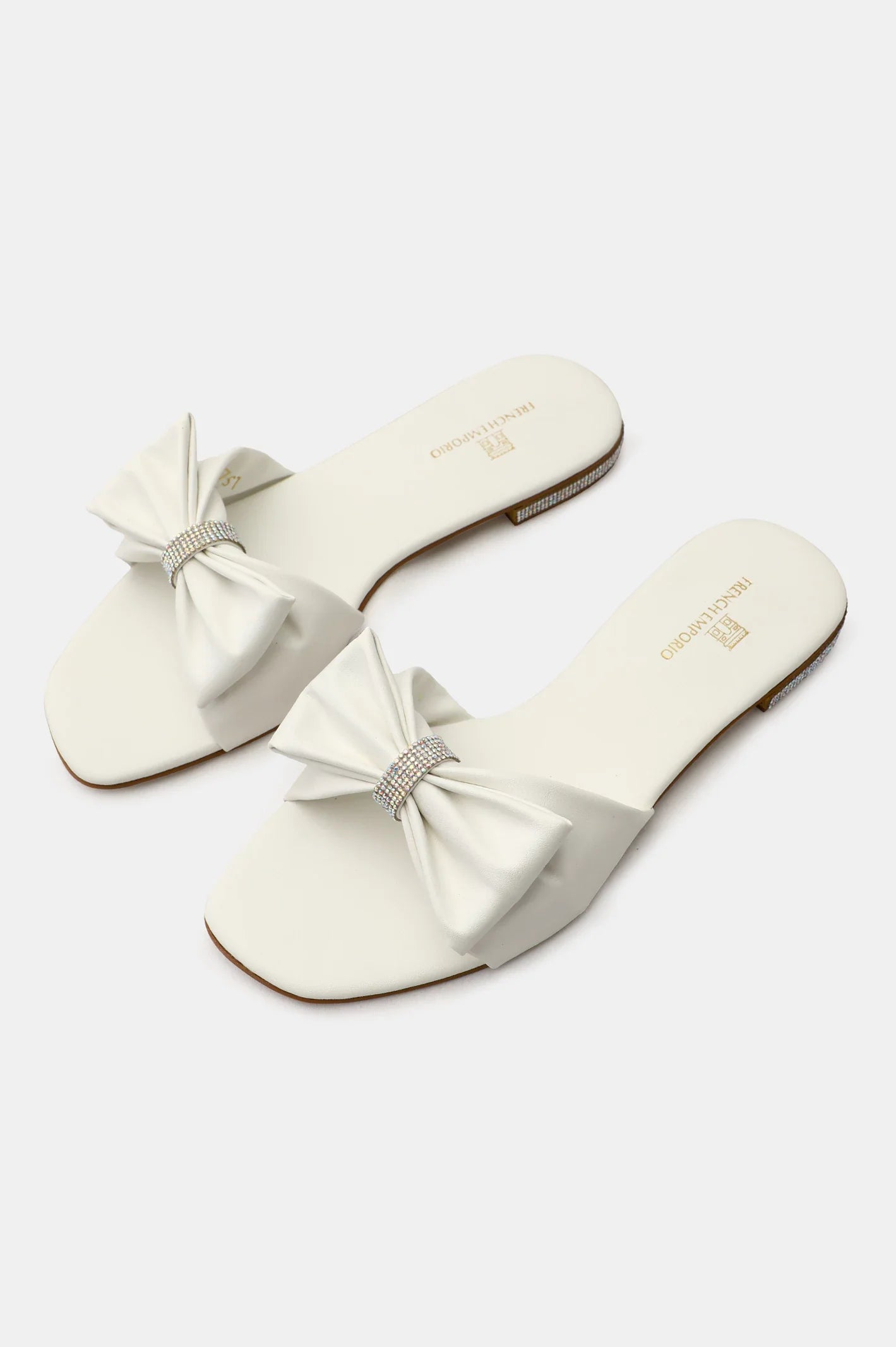 White Ladies Casual Slippers From French Emporio By Diners
