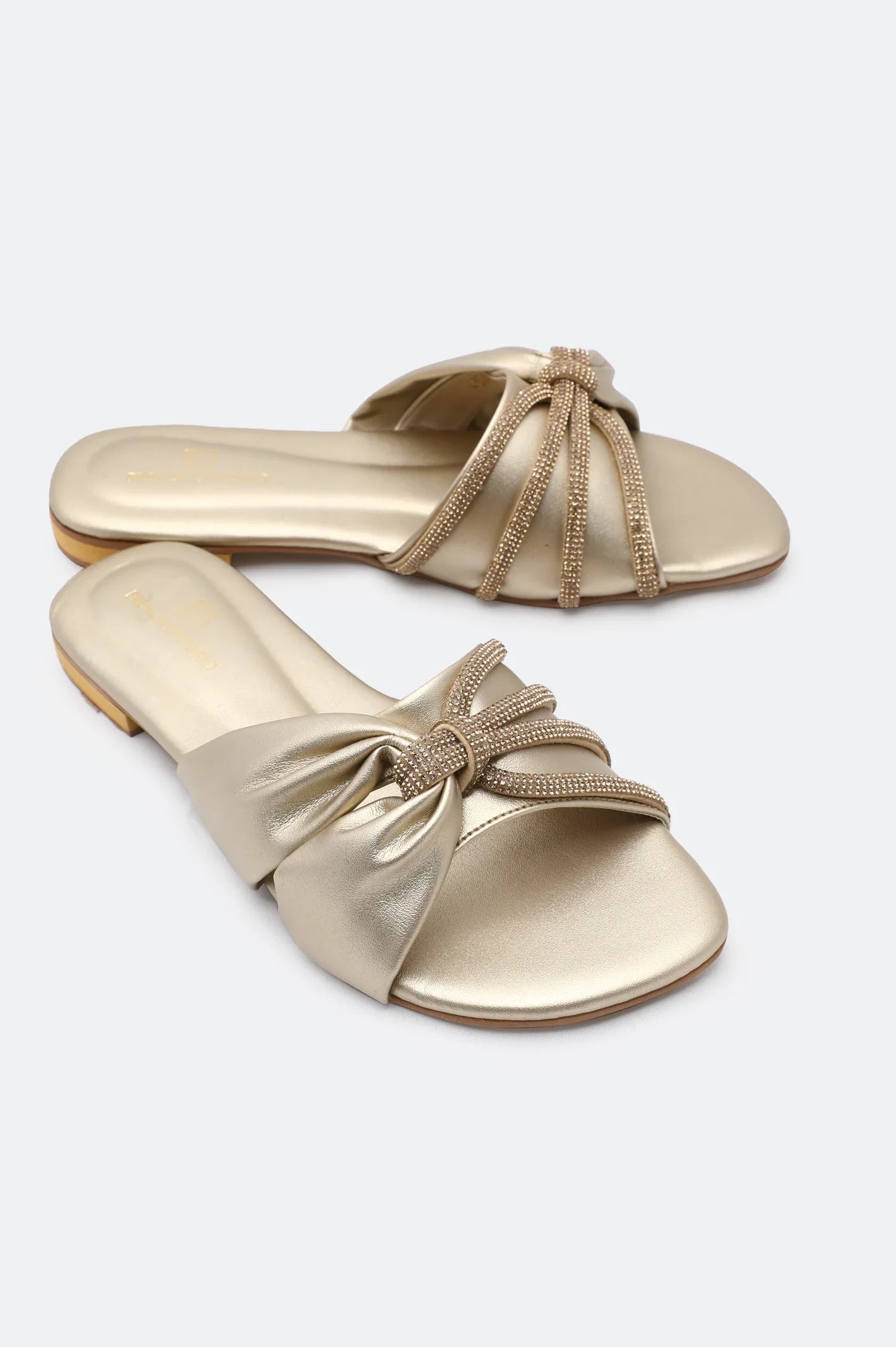 Golden Ladies Casual Slippers From French Emporio By Diners