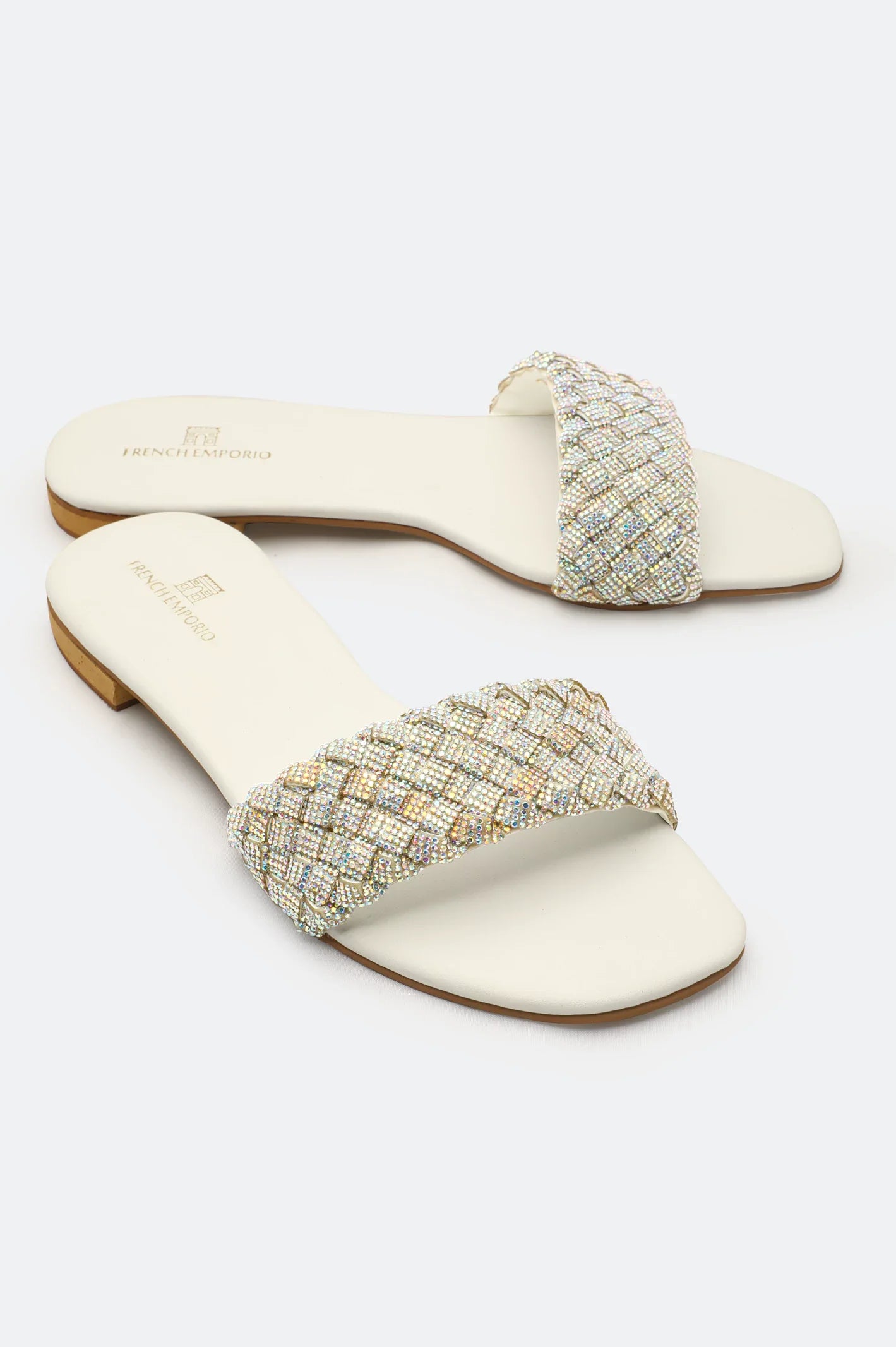 White Ladies Casual Slippers From French Emporio By Diners