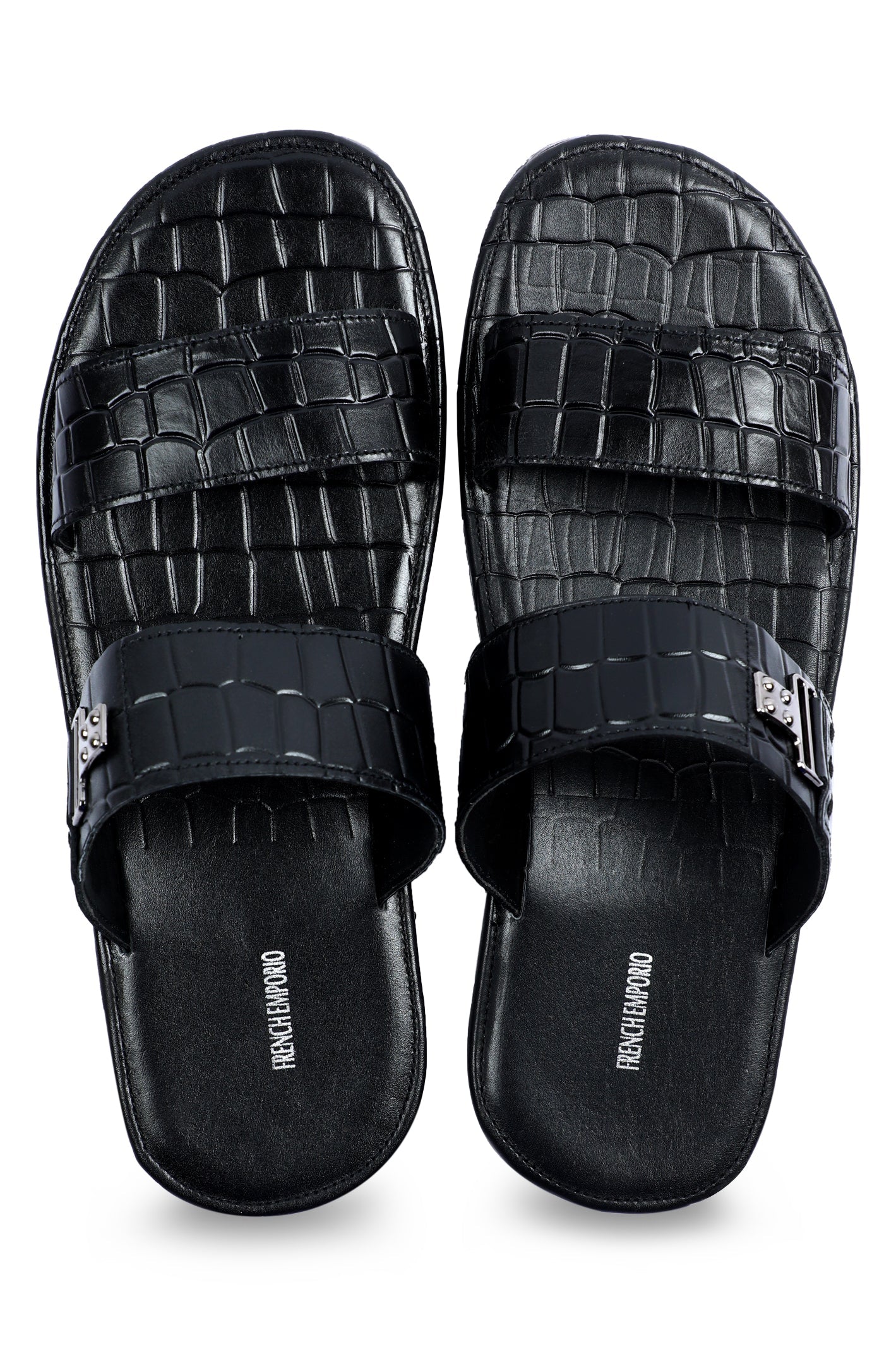 Slippers For Men in Black SKU: SLP-0063-BLACK - Diners