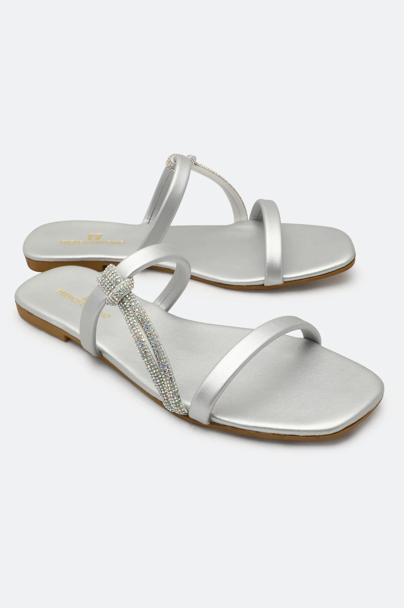 Silver Ladies Casual Slippers