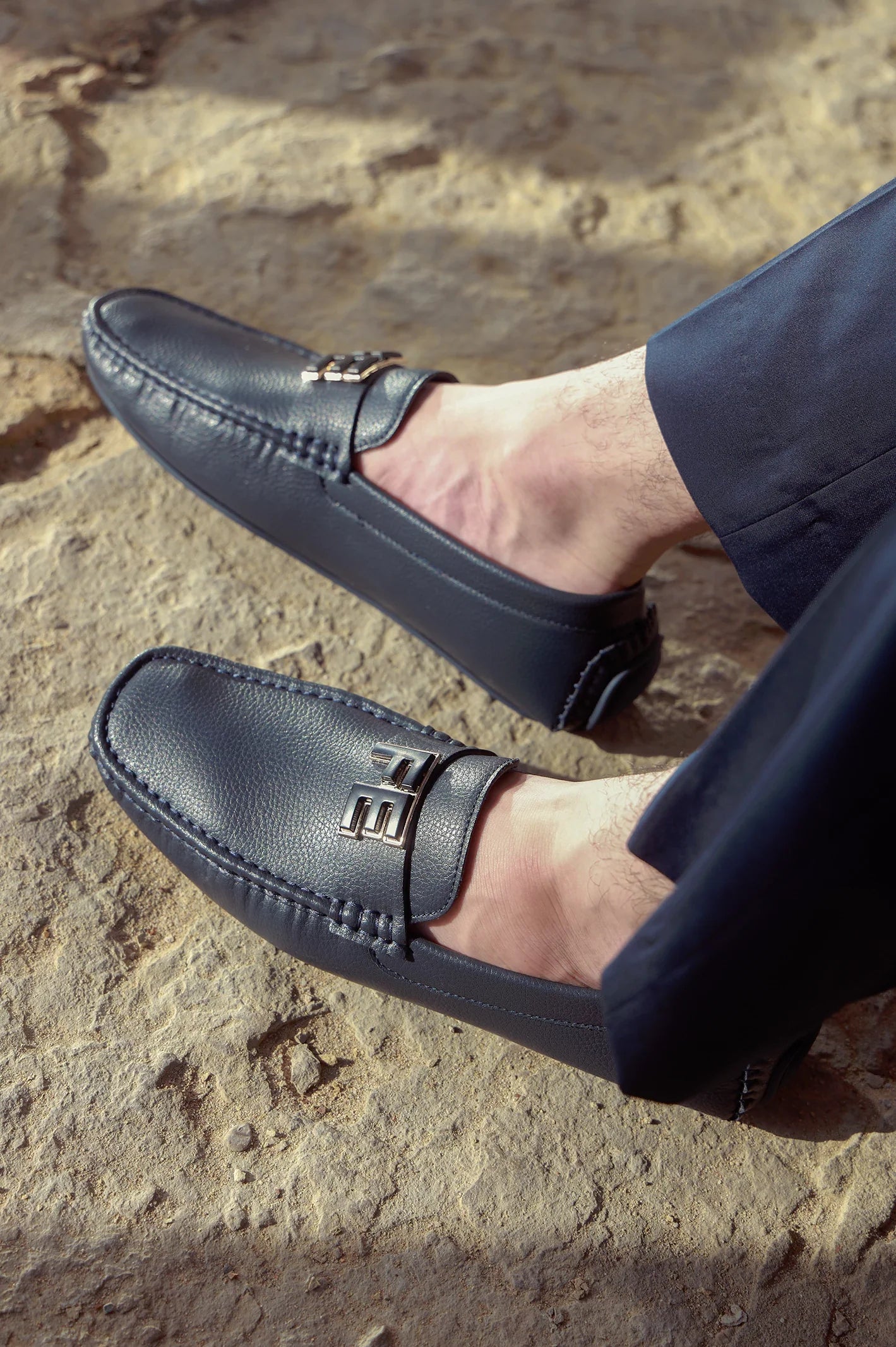 Navy Casual Moccassins Shoes