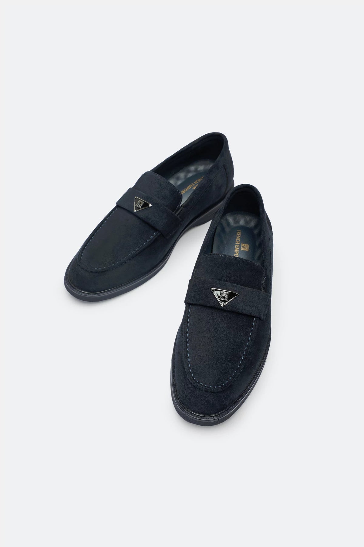Navy Blue Suede Formal Moccasins