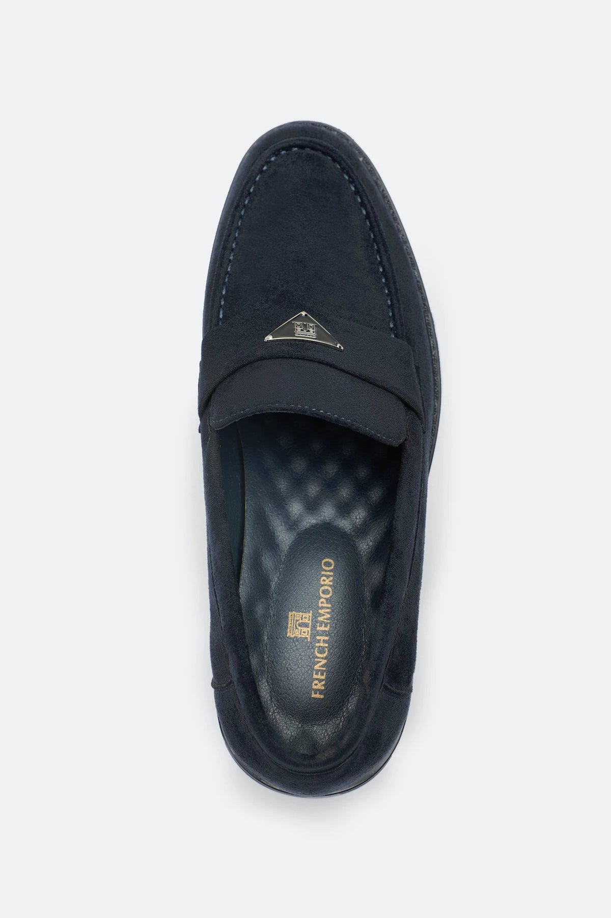 Navy Blue Suede Formal Moccasins
