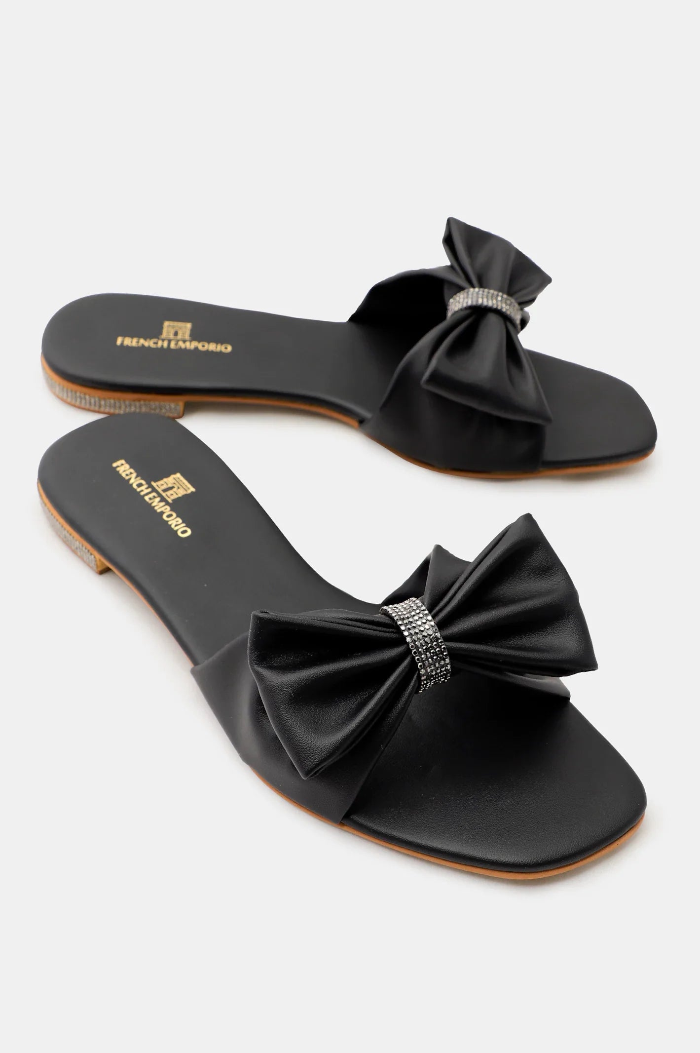 Black Ladies Casual Slippers From French Emporio By Diners