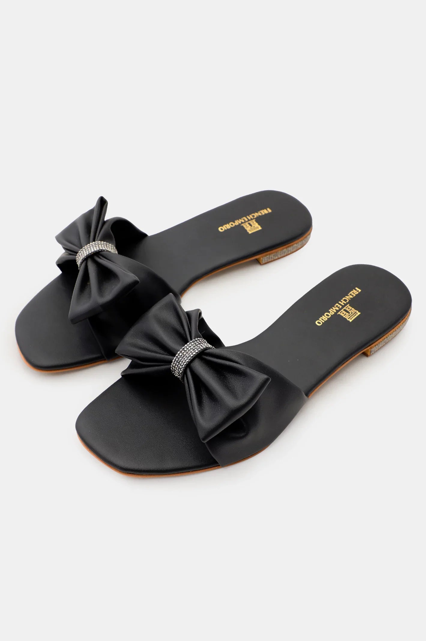 Black Ladies Casual Slippers From French Emporio By Diners